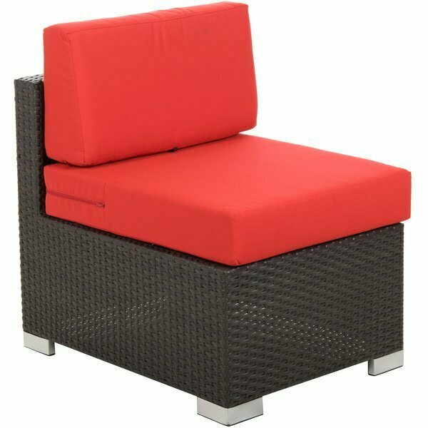 Bfm Seating Aruba Java Wicker Outdoor / Indoor Wide Armless Chair 163PH5101JVW